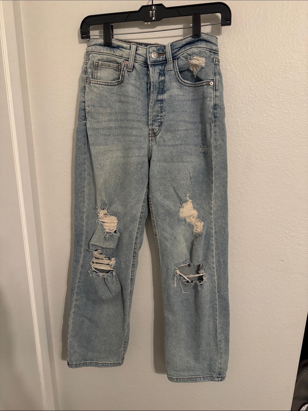 wild fable Light Blue Distressed Boyfriend Jeans